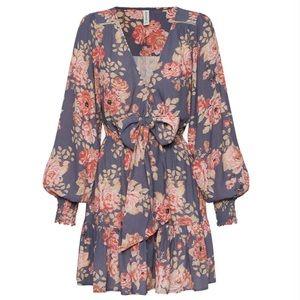 KIVARI | Madelyn Tie Front Mini Dress | SMALL